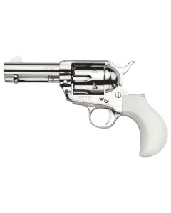 Taylors &amp; Company 200073 1873 Cattleman 357 Mag Caliber with 3.50" Barrel, 6rd Capacity Cylinder, Overall Nickel-Plated Finish Steel &amp; Ivory Birdshead Synthetic Grip