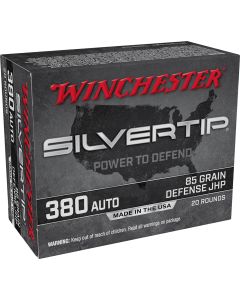 Winchester Ammo W380ST Silvertip380ACP 85gr Silvertip Jacket Hollow Point 20 Per Box/10 Case