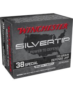 Winchester Ammo W38ST Silvertip38Special 110gr Silvertip Jacket Hollow Point 20 Per Box/10 Case