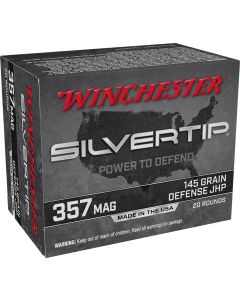 Winchester Ammo W357ST Silvertip357Mag 145gr Silvertip Jacket Hollow Point 20 Per Box/10 Case