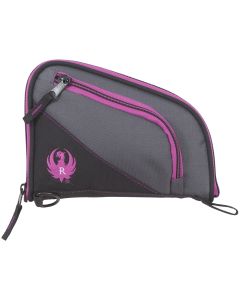 Ruger 27409 Tucson Women's Handgun Case Black/Gray Orchid Accents Lockable Zippers 8"