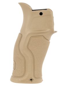 FAB Defense FX-GRADUST Gradus Ergonomic Pistol Grip 15 Degree Flat Dark Earth Polymer with Rubber Overmold for AR-15, AR-10, M4, M16