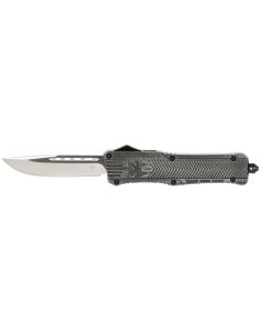 CobraTec Knives LSWCTK1LDNS CTK-1Large 3.75" OTF Drop Point Plain D2 Steel Blade/ Stonewashed Aluminum Handle Features Glass Breaker Includes Pocket Clip
