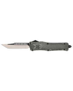 CobraTec Knives LSWCTK1LTNS CTK-1Large 3.75" OTF Tanto Plain D2 Steel Blade/Stonewashed Aluminum Handle Features Glass Breaker Includes Pocket Clip