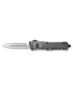 CobraTec Knives LSWCTK1LFAGNS CTK-1Large 3.75" OTF Dagger Plain D2 Steel Blade/Stonewashed Aluminum Handle Features Glass Breaker Includes Pocket Clip
