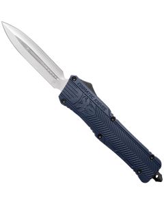 CobraTec Knives LNYCTK1DAGNS CTK-1Large 3.75" OTF Dagger Plain D2 Steel Blade/NYPD Blue Aluminum Handle Features Glass Breaker Includes Pocket Clip