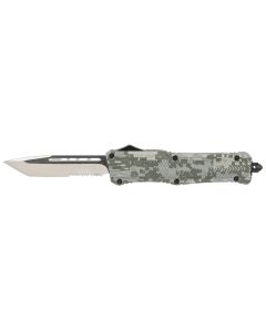 CobraTec Knives LADCCTK1LTS CTK-1Large 3.75" OTF Tanto Part Serrated D2 Steel Blade/Army DigiCamo Aluminum Handle Features Glass Breaker Includes Pocket Clip