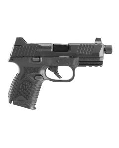 FN 66100782 509CT w/Optic Compact 9mm Luger 12+1/24+1, 4.32" Black Steel Threaded Barrel, Black PVD Optic Cut/Serrated Stainless Steel Slide, Black Polymer Frame w/Picatinny Rail