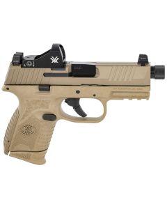 FN 66100797 509 Compact Tactical 9mm Luger 4.32" Threaded Barrel, 12+1/24+1, FDE Polymer Frame w/Mounting Rail, Optic Cut FDE Stainless Steel Slide, Includes Viper Red Dot