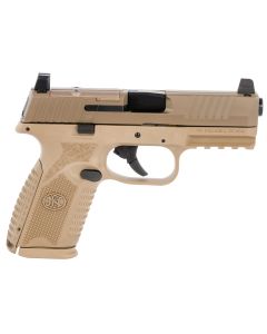 FN 66100741 509M MRD Mid-Size 9mm Luger 15+1 4" Black Recessed Crown Barrel, Flat Dark Earth PVD Optic Ready/Serrated Steel Slide, Flat Dark Earth Polymer Frame w/Picatinny Rail, Ambidextrous