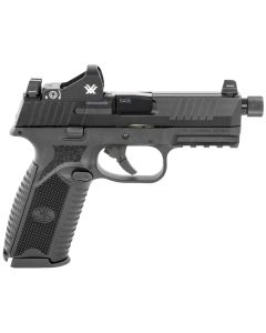 FN 66100846 509 Tactical 9mm Luger 10+1 4.50" Threaded Barrel, Matte Black Polymer Frame w/Mounting Rail, Optic Cut Matte Black Stainless Slide, No Manual Safety, Includes Viper Red Dot