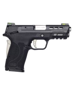 Smith &amp; Wesson 13225 Performance Center M&amp;P Shield EZ M2.0 9mm Luger 3.80" 8+1 Matte Black Black Armornite Stainless Steel Ported Slide Black Polymer Grip Sliver Colored Accents
