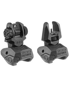 FAB Defense FXFRBS Front/Rear Folding Back-Up SightsAR-15/ M16/ M4 Low Profile Dual Aperture Rear Sight Black Polymer and Metal