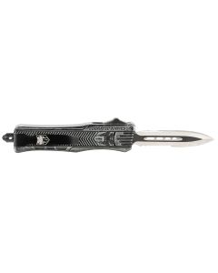 CobraTec Knives SSWCTK1SDAG1SS CTK-1Small 2.75" OTF Dagger Part Serrated D2 Steel Blade/ Stonewashed Aluminum Handle Features Glass Breaker Includes Pocket Clip