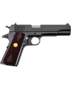 Colt Mfg O1911CRB 1911 Government 45 ACP 7+1 5" Stainless National Match Barrel, Polished Blued Serrated Steel Slide &amp; Frame w/Beavertail, Wood Grip