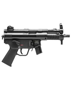 HK 81000482 SP5K PDW 9mm Luger Caliber with 5.83" Barrel, 10+1 Capacity, Black Metal Finish, No Stock (Sling Mount), Black Polymer Grip Right Hand
