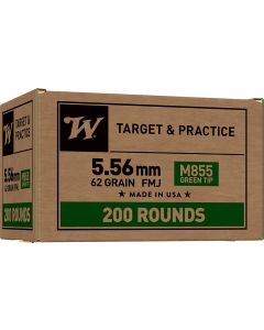 Winchester Ammo WM855200 USA M855 Green Tip 5.56x45mmNATO 62gr Full Metal Jacket 200 Per Box/4 Case