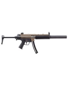 HK 81000627 MP5Sports South Exclusive 22 LR 25+1 16.10" Black Barrel, Exclusive Flat Dark Earth Steel Receiver, Black Collapsible Stock