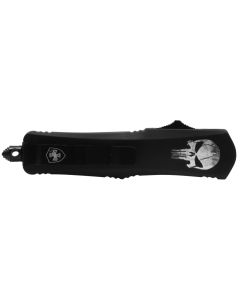 Templar Knife MFL231 Gen II Fallen Slim 3.43" OTF Tanto Plain Black Oxide Stonewashed 440C SS Blade, 5.05" Black w/Skull Aluminum Handle, Glass Breaker