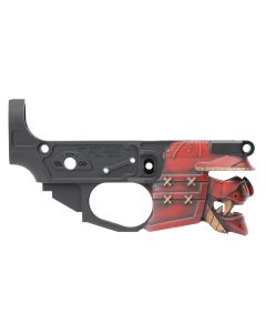 Spikes STLB630-PH Rare Breed Samurai Stripped Lower Receiver Multi-Caliber 7075-T6 Aluminum Black Anodized with Painted Front for AR-15