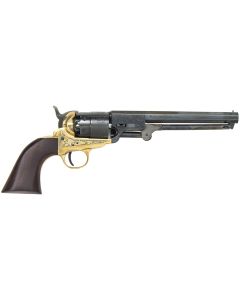 Traditions FR185118 1851 Navy Break Open 44 Cal #11 Percussion 7.50" 6 Shot Brass Engraved Frame Blued Engraved Barrel Blued Cylinder Walnut Grip