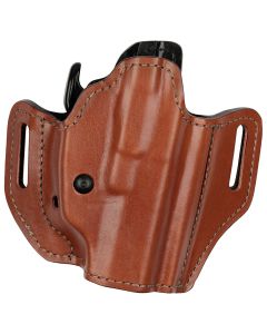 Bianchi 38351 Allusion Assent Pro-Fit OWB Size 13 Tan Leather Belt Slide Compatible w/Glock 17/22/Springfield XDS/Ruger American Pistol Belt Up to 1.50" Wide Right Hand