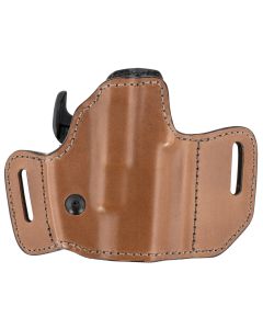 Bianchi 31831 Allusion Assent Pro-Fit OWB Size 11 Tan Leather Belt Slide Compatible w/ S&amp;W M&amp;P Shield/FN FNS Compact/Glock 26/27 Gen1-5 Belt Up to 1.50" Wide Right Hand