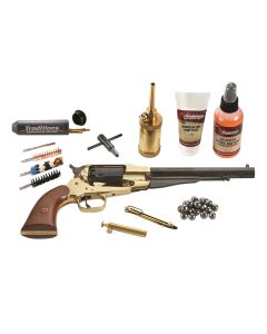 Traditions FRS18581 1858 Army SAO 44 Cal 8" 6 Shot Brass Frame Blued Barrel/Blued Cylinder Walnut Grip Redi-Pack