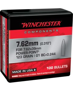 Winchester Ammo WB762P123X Centerfire Rifle7.62mm 123gr Power Point 100 Per Box/10 Case