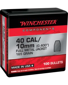 Winchester Ammo WB40TC165X Centerfire Handgun Reloading 40S&amp;W 165gr Full Metal Jacket Truncated Cone 100 Per Box/10 Case