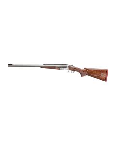 Rizzini USA 7001470 Rhino Express470 Nitro Express 2rd 23" Gloss Blued 23" Chrome-Lined Barrel Coin Anodized Silver Engraved Steel Oiled Turkish Walnut Ambidextrous Hand