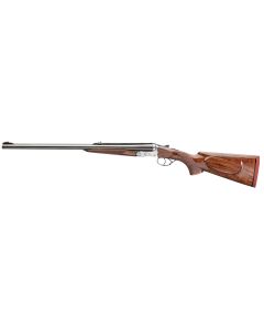 Rizzini USA 7001500 Rhino Express500 Nitro Express 2rd 26" Gloss Blued 26" Chrome-Lined Barrel Coin Anodized Silver Engraved Steel Oiled Turkish Walnut Ambidextrous Hand
