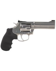 Colt Mfg KCOBRASB4NS King Cobra Target 357 Mag 6 Shot 4.25" Brushed Stainless Steel Barrel, Cylinder &amp; Frame, Black Hogue Rubber w/Finger Grooves Grip