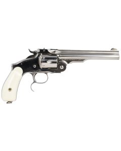 Taylors &amp; Company 550692 Russian45 Colt (LC) Caliber with 6.50"Barrel, 6rd Capacity Cylinder, Overall Nickel-Plated Finish Steel&amp; Ivory Synthetic Grip