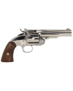 Taylors &amp; Company 550670 Schofield Top Break 45 Colt (LC) Caliber with 5"Barrel, 6rd Capacity Cylinder, Overall Nickel-Plated Finish Steel &amp; Walnut Grip