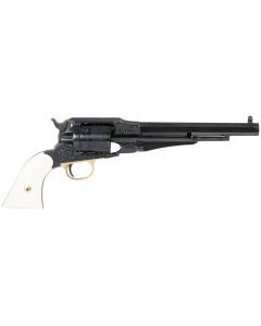 Taylors &amp; Company 550761 Remington Conversion LawDawg 45 Colt (LC) Caliber with 8" Barrel, 6rd Capacity Cylinder, Overall Blued Engraved Finish Steel &amp; 2-Piece Ivory Grip