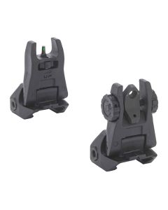 Meprolight USA 404100 FUBS Sight Set Black AR-15 Flip Up Green Tritium Front/Green Tritium Rear