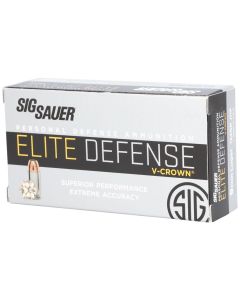 Sig Sauer E9MMA250 Elite Performance9mmLuger 124gr V-Crown Jacketed Hollow Point 50 Per Box/10 Case