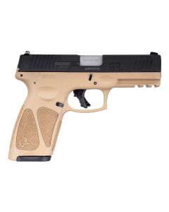 Taurus 1G3B941T G39mm Luger 15+1 Or 17+1 4" Matte Stainless Steel Barrel, Tan Polymer Frame With Picatinny Acc. Rail, Tenifer Matte Black Steel Slide, Re-Strike Capability, Manual Safety