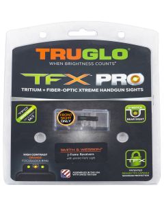 TruGlo TGTG13SJ1PC TFX ProBlack | Green Tritium &amp; Fiber Optic Orange Outline Front Sight