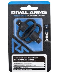Rival Arms RA-RA92S2A HD Swivel SetBlack Manganese Phosphate Steel with 1.5" Loops &amp; Recessed Button