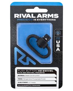 Rival Arms RA-RA92S1B HD SwivelBlack Manganese Phosphate Steel with 1.25" Loop &amp; Push Button