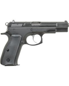 CZ-USA 91102 CZ 75 B9mm Luger 16+1 4.60" Steel Barrel, Black Serrated Steel Slide, Black Polycoat Steel Frame w/Beavertail, Black Plastic Grip