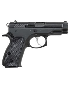 CZ-USA 91190 CZ 75 Compact 9mm Luger 14+1 3.75" Blued Steel Barrel, Black Serrated Steel Slide, Black Polycoat Steel Frame w/Beavertail, Black Plastic Grip