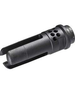 SureFire WARCOMP7625824 Warcomp QD Flash Hider 30 Cal (7.62mm) 5/8"-24 tpi, Open Tine 3-Prong, Ported Black Stainless Steel for AR/M4-Platform (SOCOM Suppressor Compatible)