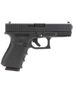 Glock PI1950203 G19 Gen3 Compact Frame 9mm Luger 15+1 4.02" Black Stainless Steel Barrel, Matte Black Serrated Steel Slide, Black Polymer Frame w/Picatinny Rail, Black Finger Grooved Grip Right Hand