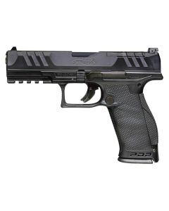 Walther Arms 2844001 PDP Optic Ready 9mm Luger Caliber with 5" Barrel, 18+1 Capacity, Black Finish Picatinny Rail Frame, Serrated/Optic Cut Black Steel Slide &amp; Performance Duty Textured Polymer Grip