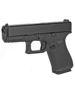 GlockG19 Gen5 MOS 9mm Luger 4.02" 15+1 Black Black nDLC Steel with Front Serrations &amp; MOS Cuts Slide Black Interchangeable Backstrap Grip Fixed Sights