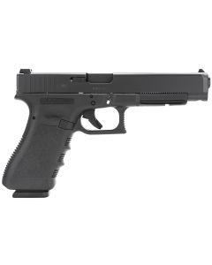 Glock PI3430103 G34 Gen3 Competition 9mm Luger 17+1 5.31" Black Polygonal Rifled Barrel, Matte Black Long/Serrated Slide, Black Polymer Frame w/Picatinny Rail, Black Textured Finger Grooved Grip