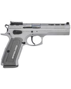 SAR USA K12STSPX K12 Sport X 9mm Luger 17+1 4.70" Stainless Target Crown Barrel, Matte Stainless Steel Ported/Serrated Slide, Matte Stainless Steel Frame w/Beavertail, Gray Polymer Grip, Right Hand